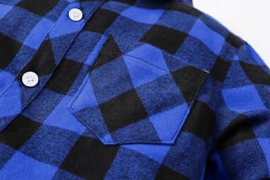 SANGTREE Girls Plaid Shirts Long Sleeve Button Down Flannel Shirts Buffalo Blue, 8-9 Years = Tag 150 - Image 6