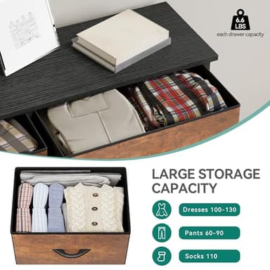 YITAHOME Dresser with 9 Drawers - Fabric Storage Tower, Organizer Unit for Living Room, Hallway - Sturdy Steel Frame, Wooden Top & Easy Pull Fabric Bins - Image 5