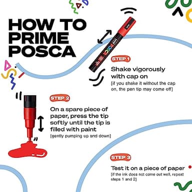 posca Markers Set, 8 Medium Paint Markers 5M, Metallic Tones – Gold, Silver, Bronze, Blue, Green, Red, Pink, Violet - Image 4