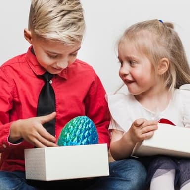 AUMEILLER 3D Printed Dragon,3D Printed Dragon with Egg,Fidget Eggs Gift for Kid(Laser Blue Green) - Image 4