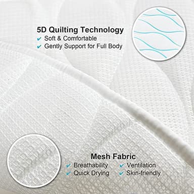 OMYSTYLE Full Body Bath Pillow, Bath Pillows for tub with Mesh Washing Bag & 21 Non-Slip Suction Cups, Spa Bathtub for Head Neck Shoulder and Back Support - 5D Air Mesh & Quick Drying - Image 3