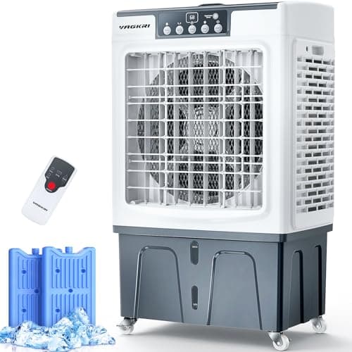 VAGKRI Swamp Cooler, 2100CFM Evaporative Air Cooler with 3 Modes & Wind Speeds, 120°Oscillation, 24H Timer, Portable Outdoor Air Conditioner with Auto Fill for Patio Garage Commercial Use, 8 Gallon - Image 1