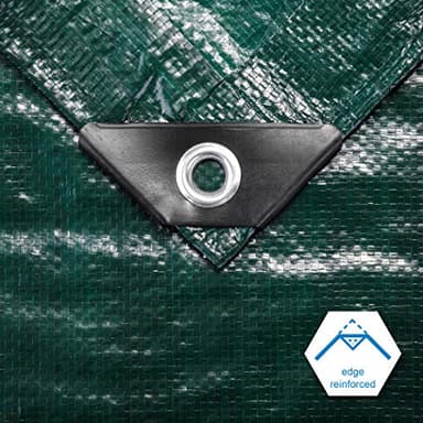 CARTMAN Finished Size 10x12 Feet Waterproof Green Tarp 8 Mil Thick, Multipurpose Protective Cover for Emergency Rain Shelter Camping Tarpaulin - Image 4