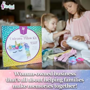 Pinwheel Crafts Unicorn Pillow Kit - DIY Arts and Crafts for Kids Ages 6 7 8-12+ Years, No Sewing Kit for Kids, Unicorn White Pillow Craft Kits for Birthday, Christmas Gifts for Girls - Image 5