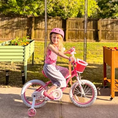 RoyalBaby Stargirl Kids Girls Bike Bicycle with Basket Training Wheels Kickstand 16 Inch Pink - Image 10
