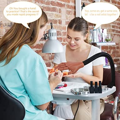 LIONVISON Practice Hand for Acrylic Nails, Flexible Nail Practice Hands Training Kits, Fake Manican Hands for Nails Practice, Movable Nail Maniquin Hand with 300PCS Nail Tips, File, Brush and Clipper - Image 7