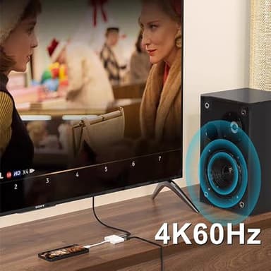 AIRSKY USB C to HDMI Adapter for iPhone 15/16 to TV, Type C to HDMI Adapter, with 100W Fast Charging and 4K@60Hz, Compatible with iPhone 16/15 MacBook Ipad - Image 5