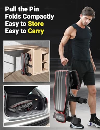 Yoleo Adjustable Weight Bench, 660LB Foldable Workout Bench with Extended Head/Neck Protection/Spine Support for Bench Press, Fast Folding Incline Decline Flat Bench - Image 5