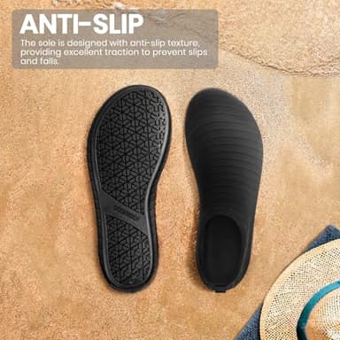 SEEKWAY Water Shoes Women Men Adult Quick-Dry Aqua Socks Barefoot Non Slip for Beach Swim River Pool Lake surf Black SK002(U) - Image 5