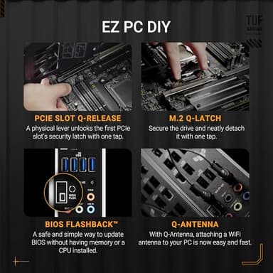 ASUS TUF Gaming B850M-PLUS WiFi AMD AM5 B850 mATX Motherboard, 14+2+1 80A DrMOS Stages, DDR5, PCIe 5.0, 3X M.2, Wi-Fi 6E, 2.5Gb LAN, DP, HDMI™, USB 10Gbps & 20Gbps Type-C®, BIOS Flashback™, Aura Sync - Image 4