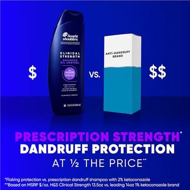 Head & Shoulders Clinical Dandruff Shampoo Twin Pack, Prescription Strength, Oil & Flake Control, Seborrheic Dermatitis Relief, Citrus, 13.5 Fl Oz Each (Set of 2) - Image 5