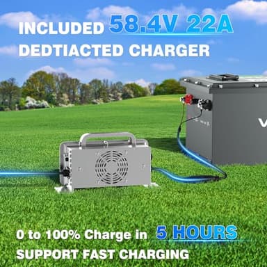 51.2V 105Ah Lithium Golf Cart Battery, Built-in Smart 200A BMS, with Touch Monitor & Mobile APP, VATRER POWER 4000+ Cycles Rechargeable LiFePO4 Battery, Max 10.24kW, Perfect for Golf Carts - Image 7