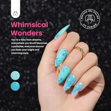 Beetles Glitter Gel Nail Polish 6 Colors Sparkle Pink Purple Blue Gel Polish Kit Chameleon Crushed Diamond Multifunction Soak off Uv Nail Gel DIY Manicure - Image 3