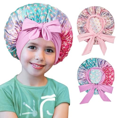 choshion Kids Bonnet for Girls, Satin Bonnet for Sleeping, One Size, Set of 2, Unisex-Kids, Hat - Image 1