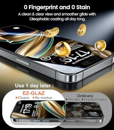 EZ-GLAZ-4 Pack for iPhone 16/iPhone 15 Privacy Screen Protector[6.1"] 9H+ Hardness 12FT Military Grade Shatterproof Long Durable Tempered Glass Film with Flawless Fit Box,Scratch Resistant - Image 7