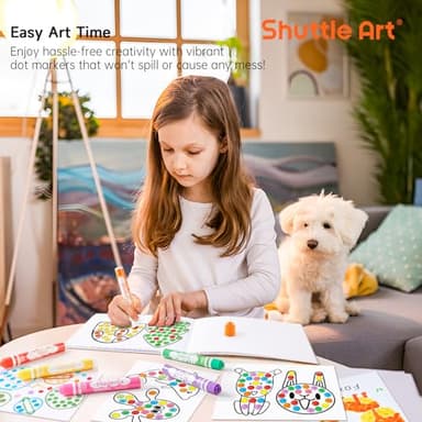 Shuttle Art Dot Markers, 30 Colors Washable for Toddlers with Free Activity Book, Bingo Daubers Supplies for Kids Preschool Children, Non Toxic Water-Based Dot Art Markers - Image 8