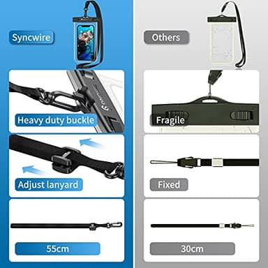 SYNCWIRE Waterproof Phone Pouch [2-Pack] - Universal IPX8 Waterproof Phone Case Dry Bag with Lanyard Compatible with iPhone 15/14/13/12/11 Pro XS MAX XR X Samsung S23 S22 S20+ and More Up to 7 Inches - Image 6