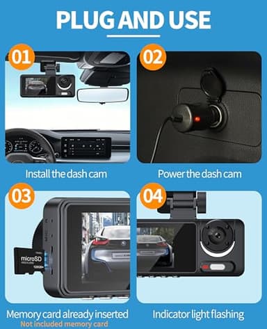 Dash Cam for Car, Front Dual Channel Dash Cam WiFi, Dash Camera for Cars 2.0" IPS Screen, App Control, G-Sensor, Loop Recording, 170° Wide Angle, Night Vision, Parking Mode - Image 7
