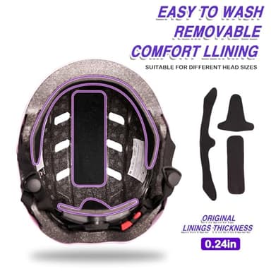 Kids Bike Helmet for 3-5-8-14+ Age Girls and Boys, Kids Helmet with Knee Pads Elbow Pads Wrist Guards,Ventilation Multi-Sport Scooter Roller Skate Rollerblading Skateboarding Climbing Cycling - Image 5