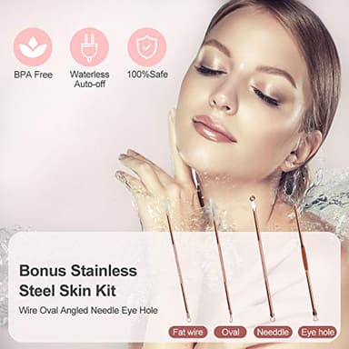 Facial Steamer, Amconsure Nano Ionic Face Steamer for Home, 100ML Warm Mist Humidifier for Women Moisturizing, Unclogs Pores-Bonus Stainless Steel Skin Kit and 2 Face Scrubbers - Image 4
