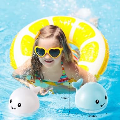 Baby Bath Toys, Rechargeable Light Up Bath Toys for Kids 1-3 Babies 6-12 12-18 Months, Whale Sprinkler Spray Water Pool Bathtub Toys Toddlers Infant 1 2 3 4 5, Baby Shower Newborn Gifts - Image 6