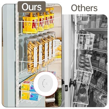 Delamu Adjustable Cabinet Door Organizer, 6-Tier Hanging Spice Rack Organizer, Metal Over the Door Pantry Organizer, Pantry Organizers and Storage Shelves for Kitchen Bathroom Laundry Room, White M - Image 4