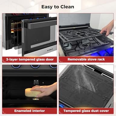 CAMPLUX RV Propane Oven Stove Combo 17 Inches, 1.27 Cu.ft. Gas Oven Stove with 3 Burners, Total Output 28,100 BTU/Hr, Gas Ranges for RV, Apartment or Mini Kitchen, Black, EliteSERIES - Image 7