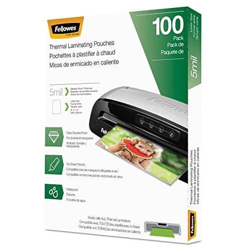 Fellowes Thermal Laminating Pouches, 5mil Letter Size Sheets, 9 x 11.5, 100 Pack, Clear (5743501) - Image 1