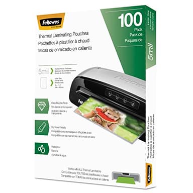 Fellowes Thermal Laminating Pouches, 5mil Letter Size Sheets, 9 x 11.5, 100 Pack, Clear (5743501) - Image 1