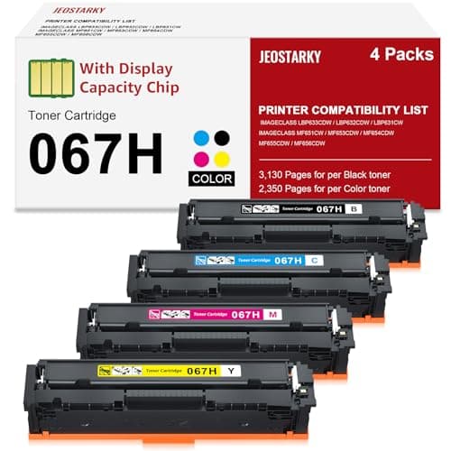 Jeostarky Compatible Canon 067H 067 Toner Cartridge Set Replacement for Canon 067H Compatible for Color ImageClass MF656Cdw LBP632Cdw MF654Cdw MF653Cdw LBP633Cdw MF650C LBP630C Printer (4 Pack) - Image 1