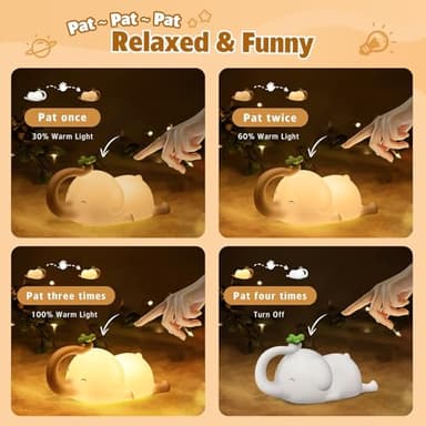 MAGOHMT Silicone Elephant Night Light for Kids - 3-Level Dimmable & Rechargeable LED Lamp, Touch Control Soft Animal Light for Nursery, Baby Room Decor - Image 7