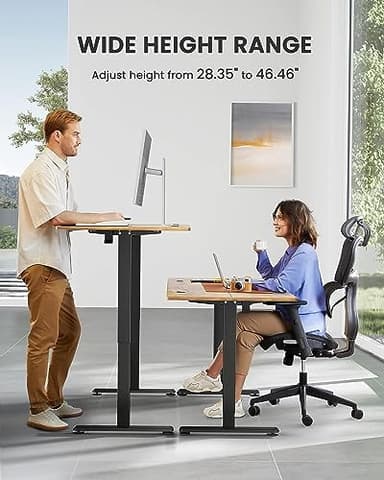 ErGear Height Adjustable Electric Standing Desk, 55 x 28 Inches Sit Stand up Desk, Large Memory Computer Home Office Desk with Two-Piece Desktop (Vintage Brown) - Image 4