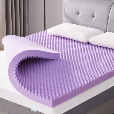 SINWEEK 3 Inch Egg Crate Memory Foam Mattress Topper Queen Size, Soft Mattress Pad for Back Pain Relief, Bed Topper, CertiPUR-US Certified - Image 1