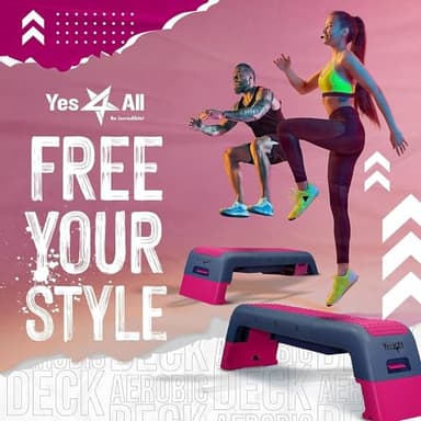 Yes4All Multifunctional Fitness Aerobic Step Platform/Aerobic Deck, Household Step Workout Bench for Home Gym (Red/Black) - Image 5