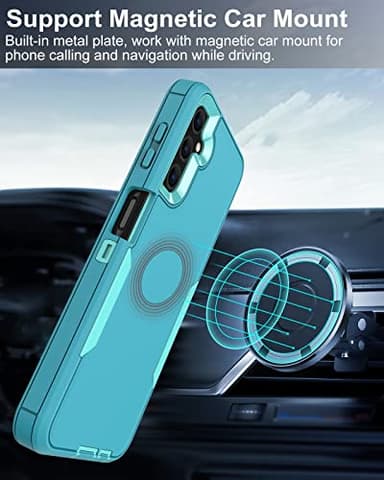 Dahkoiz for Samsung Galaxy A14 5G Case, with Tempered Glass Screen Protector and Dust-Proof Port Cover, Full Body Protection Rubber Cover Phone Case for Samsung Galaxy A14 5G, Mint/Teal - Image 6