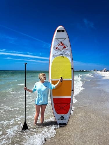 Polar Outdoors by Roc Inflatable Stand Up Paddle Board with Premium SUP Paddle Board Accessories, Wide Stable Design, Non-Slip Comfort Deck for Youth & Adults (Sunrise) - Image 5