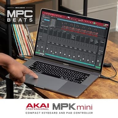 Akai Professional MPK Mini MK3 - 25 Key USB MIDI Keyboard Controller With 8 Backlit Drum Pads, 8 Knobs, Music Production Software and Native Instruments Sound Package (NKS Integration), White - Image 11