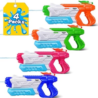Quanquer Water Guns for Kids 3-5, 5-8, 8-12 - 4 Packs 400CC Squirt Pool Toy Water Gun Soaker with High Capacity Long Shooting Range - Water Squirer Blaster Gun for Kids Pool Toys Summer Parties - Image 1
