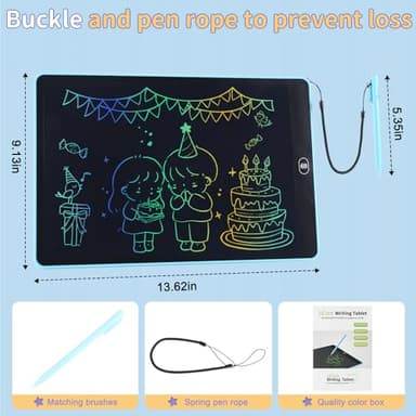 16 inch LCD Writing Tablet for Kids Adults,Colorful Drawing Pad Doodle Board School Supplies Christmas Gifts Toys for Girls Boys 3 4 5 6 7 8 Year Old Girl Boy Birthday Gift Ideas (Blue) - Image 6