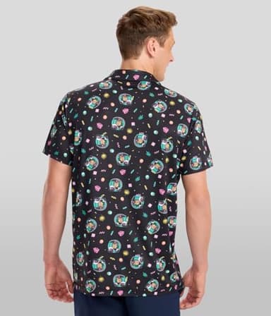 Tipsy Elves Men's Athletic Fit Golf Polo Shirts - Performance Golf Shirt for Men with 4-Way Stretch & Moisture-Wicking Fabric - Black Cart Dog, Size 3X-Large - Image 3