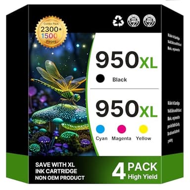 Inktrack 950XL 951XL Ink Cartridges Replacement for HP 950 951 Ink Cartridges Combo Pack for HP OfficeJet Pro 8600 8610 8620 8100 8630 8660 8640 8615 76DW 251DW Printer (Black Cyan Magenta Yellow) - Image 1