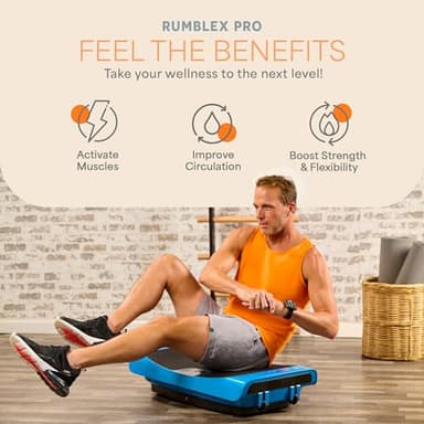 LifePro Rumblex 4D Pro Vibration Plate - Whole Body Vibration Platform Exercise Machine - Home Workout Equipment for Weight Loss, Toning & Wellness - Full Bundle of Bands, Straps & Accessories (Blue) - Image 3