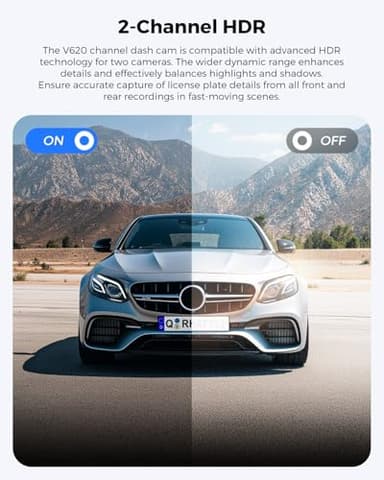 Dash Cam Front and Rear: 4K+1080P FHD Dual Dash Camera for Cars with Night Vision, 2 Channel HDR Dash Camera, 24H Parking Mode Car Camera, Built-in GPS, WiFi 6, Free 64GB Card - Image 5