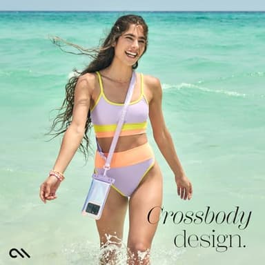 Case-Mate Soap Bubble IP68 Waterproof Phone Pouch - Floating Waterproof Phone Case w/Crossbody Lanyard - Cruise Ship Travel Essentials - Compatible w/All Devices - Touchscreen Friendly - Iridescent - Image 5