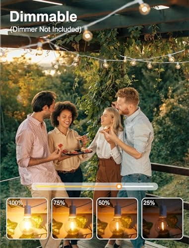 Brightown 60 Feet LED Outdoor String Lights with Shatterproof G40 Edison Bulbs, Connectable and Weatherproof Strand, Commercial Grade Patio Lights for Backyard Garden Patio Decorative, White - Image 5