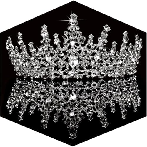 TOBATOBA Silver Wedding Crystal Tiaras and Crowns for Women, Bride Royal Queen Headband Princess Quinceanera Headpieces for Birthday Prom Pageant Party - Image 1