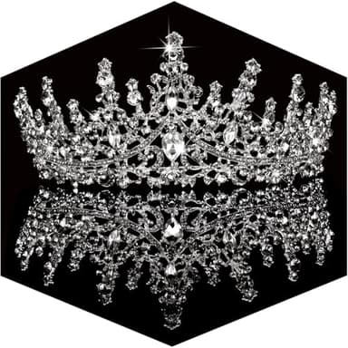TOBATOBA Silver Wedding Crystal Tiaras and Crowns for Women, Bride Royal Queen Headband Princess Quinceanera Headpieces for Birthday Prom Pageant Party - Image 1