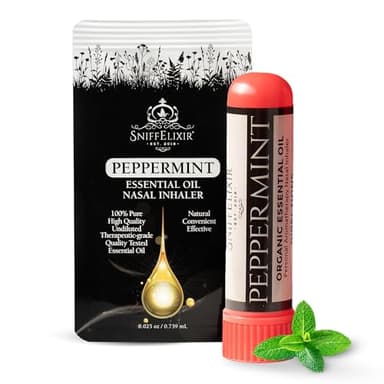 Peppermint Inhaler Nasal Stick - Aromatherapy Nasal Inhaler, Portable Nose Inhaler Stick, Non Drowsy Motion Sickness Stick with Peppermint Essential Oil, Aromatherapy Inhaler Stick, Aroma Inhaler - Image 1