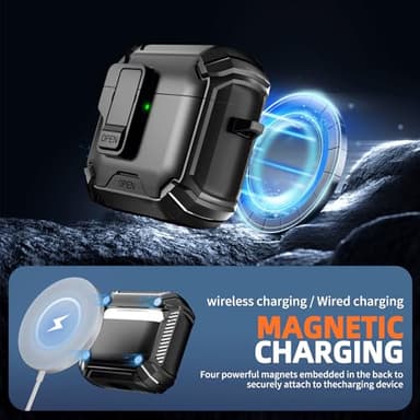 Inesore Compatible with AirPods 4th Case with Phone Stand & Cleaning Kit,Compatible with Magsafe,Magnetic Automatic Lock for Airpods 4 with Active Noise Cancellation Charging Cover (2024) - Image 6