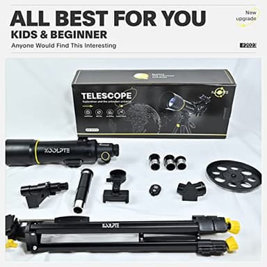 Telescope, 70mm Aperture 400mm AZ Mount Astronomical Refracting Telescopes (20x-200x) for Kids & Adults, Portable Travel with Tripod Phone Adapter, Remote Control, Easy to Use, Black - Image 7